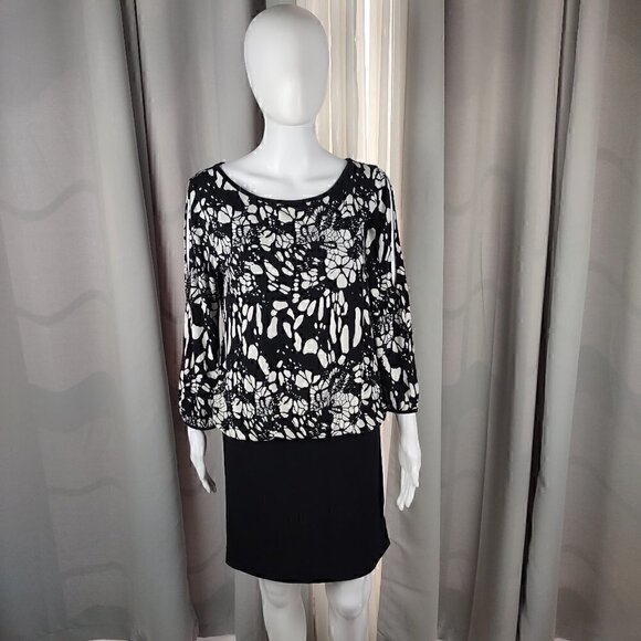 Nicole by Nicole Miller Dresses & Skirts - Nicole by Nicole Miller Black And White Open Shoulder/Arm One Piece Dress Size M